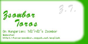 zsombor toros business card